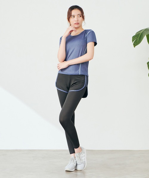 レディース フィットネスウェア トップス・パンツ2点set / UV対策