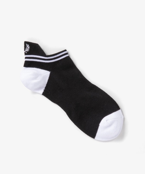 FRED PERRY（フレッドペリー）の「Tipped Ankle Socks（ソックス/靴下・メンズ・ホワイト/パープル/グレイッシュブルー/ブラック/ネイビー/ホワイト×ブラック/マルーン/ブルー/ホワイト系その他/チャコール/セージグリーン/ブルー系その他/ブラック系その他/ライトブルー/オフホワイト/ブラック×ホワイト/グリーン/グレー/エメラルド/レッド・25/27/23-25/25-27）」の7枚目の写真