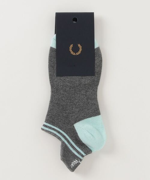 FRED PERRY（フレッドペリー）の「Tipped Ankle Socks（ソックス/靴下・メンズ・ホワイト/パープル/グレイッシュブルー/ブラック/ネイビー/ホワイト×ブラック/マルーン/ブルー/ホワイト系その他/チャコール/セージグリーン/ブルー系その他/ブラック系その他/ライトブルー/オフホワイト/ブラック×ホワイト/グリーン/グレー/エメラルド/レッド・25/27/23-25/25-27）」の10枚目の写真