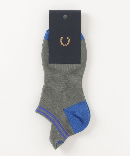 FRED PERRY（フレッドペリー）の「Tipped Ankle Socks（ソックス/靴下・メンズ・ホワイト/パープル/グレイッシュブルー/ブラック/ネイビー/ホワイト×ブラック/マルーン/ブルー/ホワイト系その他/チャコール/セージグリーン/ブルー系その他/ブラック系その他/ライトブルー/オフホワイト/ブラック×ホワイト/グリーン/グレー/エメラルド/レッド・25/27/23-25/25-27）」の13枚目の写真