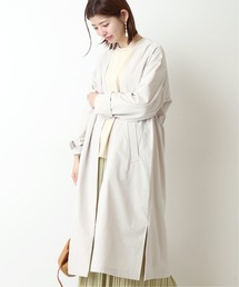 Simplicite | タスランVカラーオーバーコート◆(ノーカラーコート)