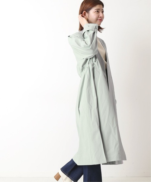 Simplicite（サンプリシテ）の「タスランVカラーオーバーコート◆（ノーカラーコート・レディース・グリーン/カーキ/ベージュ・FREE）」の5枚目の写真