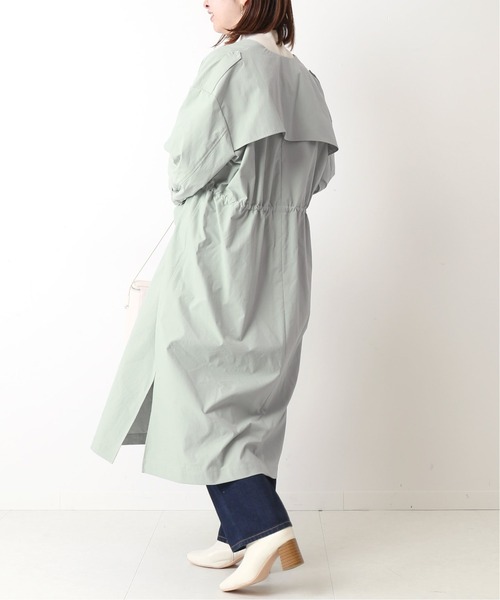Simplicite（サンプリシテ）の「タスランVカラーオーバーコート◆（ノーカラーコート・レディース・グリーン/カーキ/ベージュ・FREE）」の12枚目の写真