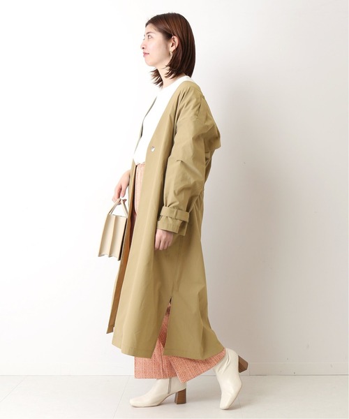 Simplicite（サンプリシテ）の「タスランVカラーオーバーコート◆（ノーカラーコート・レディース・グリーン/カーキ/ベージュ・FREE）」の15枚目の写真