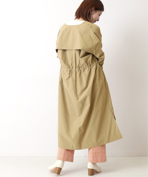 Simplicite（サンプリシテ）の「タスランVカラーオーバーコート◆（ノーカラーコート・レディース・グリーン/カーキ/ベージュ・FREE）」の8枚目の写真