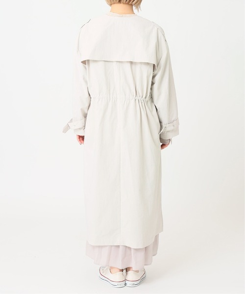 Simplicite（サンプリシテ）の「タスランVカラーオーバーコート◆（ノーカラーコート・レディース・グリーン/カーキ/ベージュ・FREE）」の6枚目の写真