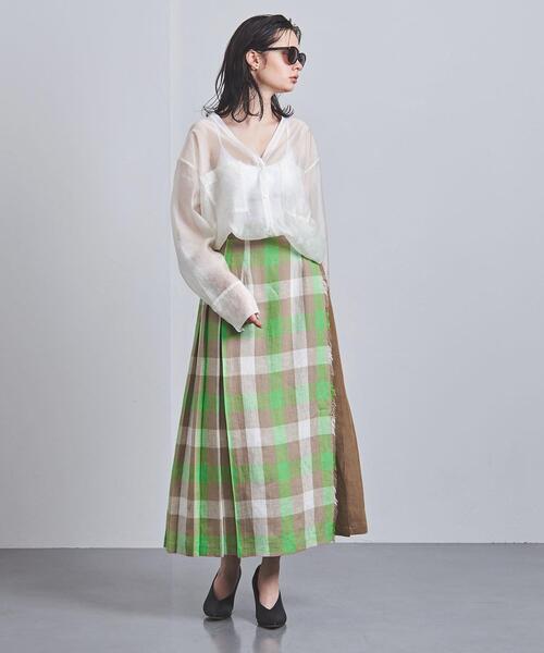 O'NEIL of DUBLIN（オニールオブダブリン）の「＜O'NEIL of DUBLIN（オニール オブ ダブリン）＞フリンジ マキシ キルトスカート（スカート・レディース・ベージュ/ライトピンク・8/10）」の6枚目の写真