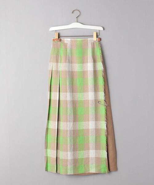 O'NEIL of DUBLIN（オニールオブダブリン）の「＜O'NEIL of DUBLIN（オニール オブ ダブリン）＞フリンジ マキシ キルトスカート（スカート・レディース・ベージュ/ライトピンク・8/10）」の3枚目の写真