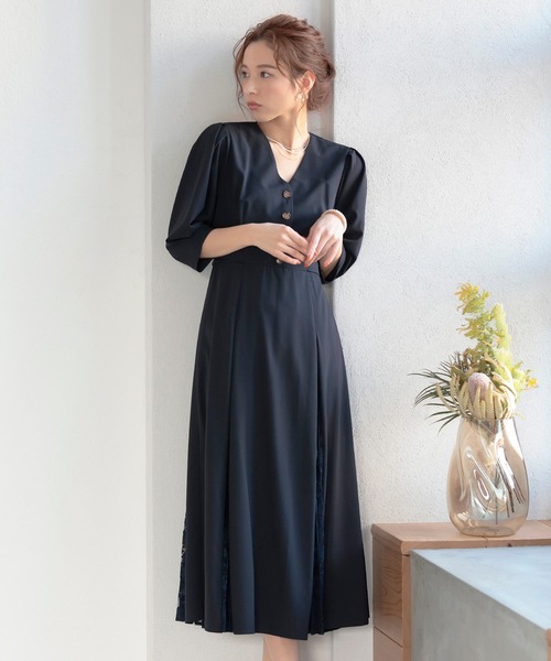 Kana（カナ）の「クラシカル レース 結婚式 お呼ばれ パーティー ロングワンピース（ワンピース・レディース・ベージュ/グレー/ネイビー・M/S）」の21枚目の写真