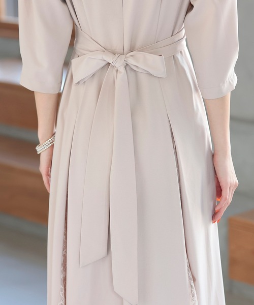 Kana（カナ）の「クラシカル レース 結婚式 お呼ばれ パーティー ロングワンピース（ワンピース・レディース・ベージュ/グレー/ネイビー・M/S）」の15枚目の写真