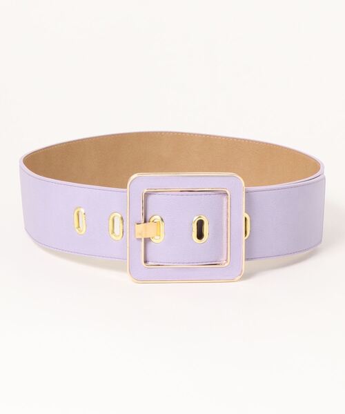 MIIA(ミーア)の「バックル太ベルト(ベルト・レディース・グリーン/パープル/ピンク/オフホワイト・FREE)」の4枚目の写真