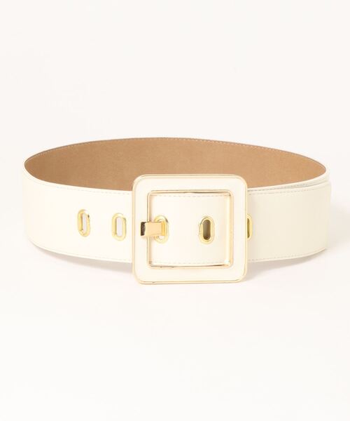 MIIA(ミーア)の「バックル太ベルト(ベルト・レディース・グリーン/パープル/ピンク/オフホワイト・FREE)」の2枚目の写真