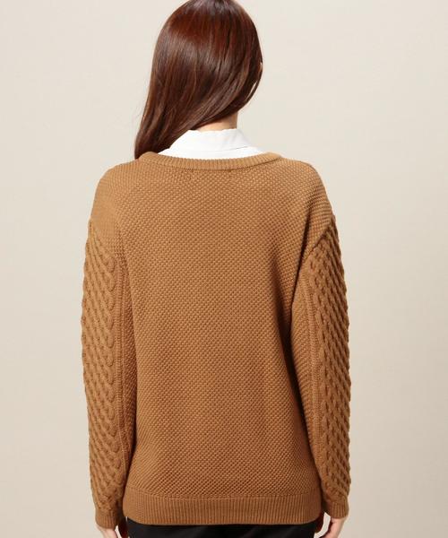 BEAUTY&YOUTH UNITED ARROWS（ビューティーアンドユースユナイテッドアローズ）の「BYBC 5Gケーブル ビッグクルーネックニットプルオーバー◆（ニット/セーター・レディース・ホワイト/ブラック/ブラウン/グレー/ダークグリーン・フリー）」の7枚目の写真