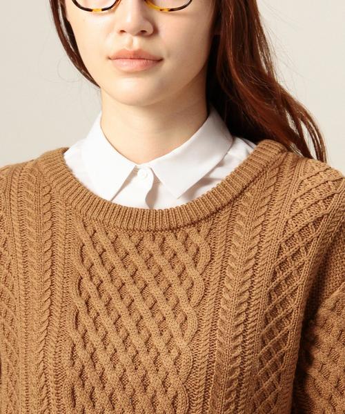 BEAUTY&YOUTH UNITED ARROWS（ビューティーアンドユースユナイテッドアローズ）の「BYBC 5Gケーブル ビッグクルーネックニットプルオーバー◆（ニット/セーター・レディース・ホワイト/ブラック/ブラウン/グレー/ダークグリーン・フリー）」の11枚目の写真