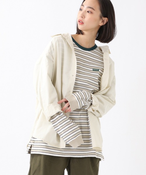 COVERNAT（カバーナット）の「Covernat／マルチボーダーロンT　2930742（Tシャツ/カットソー・レディース・ブラック/ベージュ/オフホワイト/オリーブ/その他1・SMALL/MEDIUM/LARGE/X-LARGE）」の4枚目の写真