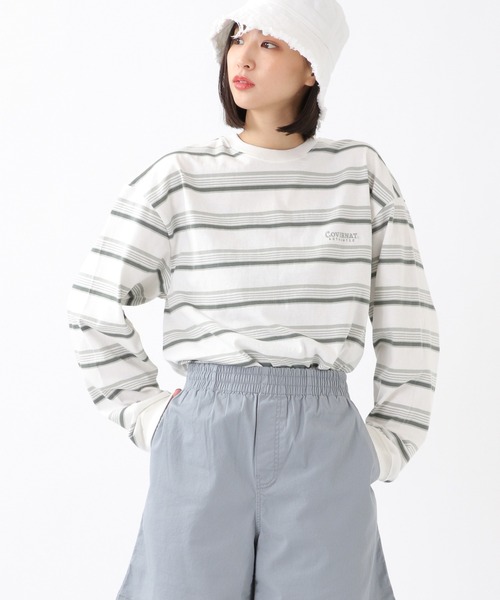 COVERNAT（カバーナット）の「Covernat／マルチボーダーロンT　2930742（Tシャツ/カットソー・レディース・ブラック/ベージュ/オフホワイト/オリーブ/その他1・SMALL/MEDIUM/LARGE/X-LARGE）」の2枚目の写真