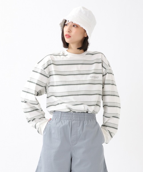 COVERNAT（カバーナット）の「Covernat／マルチボーダーロンT　2930742（Tシャツ/カットソー・レディース・ブラック/ベージュ/オフホワイト/オリーブ/その他1・SMALL/MEDIUM/LARGE/X-LARGE）」の8枚目の写真