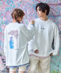 【TikToker×WEGO限定コラボ】オーバーサイズ イラストプリント プルオーバークルーネックスウェット