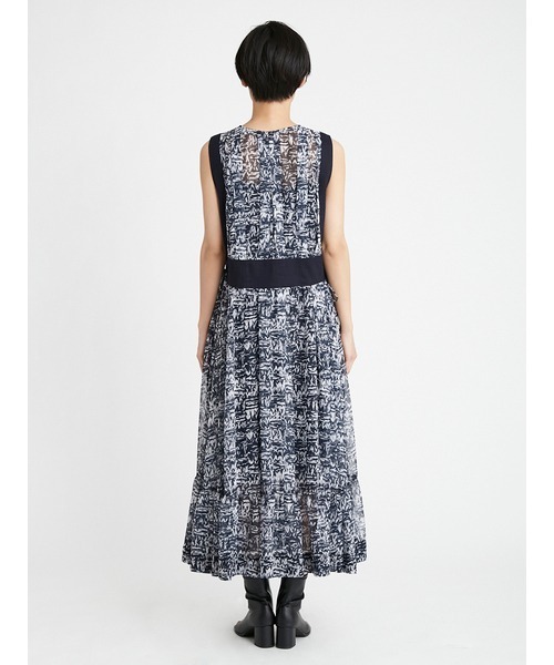 styling/ シフォンティアードドレス ワンピース プリーツ Aライン M styling/ シフォンティアードドレス ワンピース プリーツ A