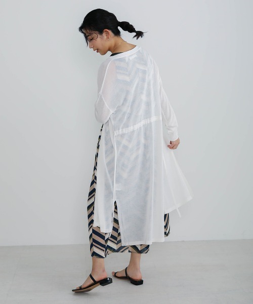 Bou Jeloud（ブージュルード）の「さらさら袖ラインロングカーディガン（カーディガン/ボレロ・レディース・ライトグレー/ブラック/ブラウン/オフホワイト/ライトグリーン・FREE）」の16枚目の写真