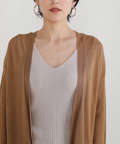 Bou Jeloud（ブージュルード）の「さらさら袖ラインロングカーディガン（カーディガン/ボレロ・レディース・ライトグレー/ブラック/ブラウン/オフホワイト/ライトグリーン・FREE）」の17枚目の写真