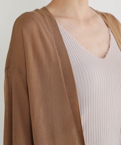 Bou Jeloud（ブージュルード）の「さらさら袖ラインロングカーディガン（カーディガン/ボレロ・レディース・ライトグレー/ブラック/ブラウン/オフホワイト/ライトグリーン・FREE）」の20枚目の写真