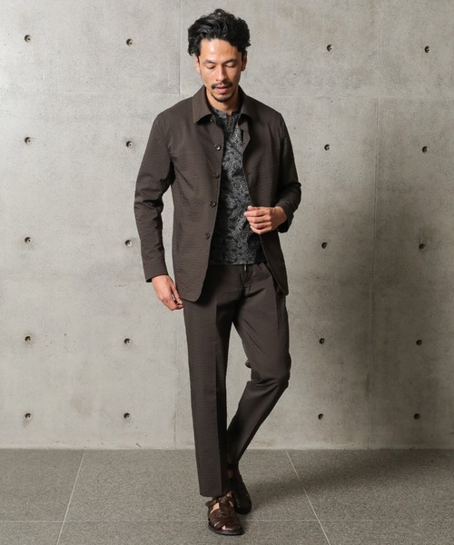 MEN'S BIGI（メンズビギ）の「アムンゼン織 スキッパーカットソー ペイズリー（Tシャツ/カットソー・メンズ・ブラック/ネイビー・01/02/03）」の8枚目の写真