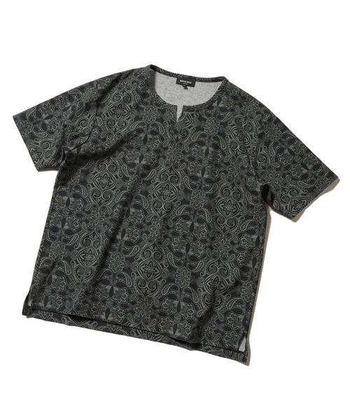 MEN'S BIGI（メンズビギ）の「アムンゼン織 スキッパーカットソー ペイズリー（Tシャツ/カットソー・メンズ・ブラック/ネイビー・01/02/03）」の19枚目の写真