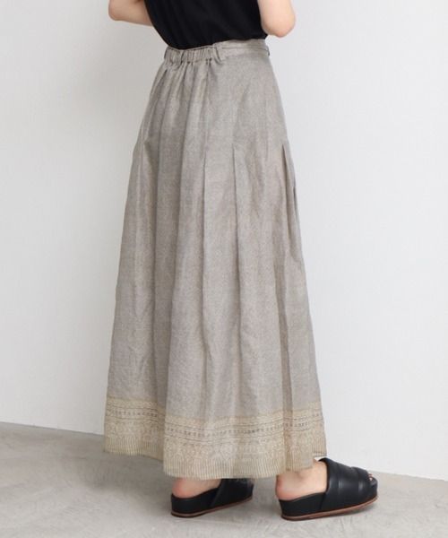 cardo fabrica（カルドファブリカ）の「◇綿オーガンジーインド更紗タックスカート（スカート・レディース・ネイビー/グレー・FREE）」の9枚目の写真