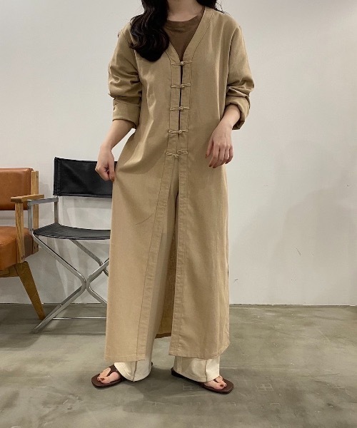 lawgy(ラウジー)の「original chinabutton op(ワンピース・レディース・ブラウン/ベージュ・FREE)」の14枚目の写真