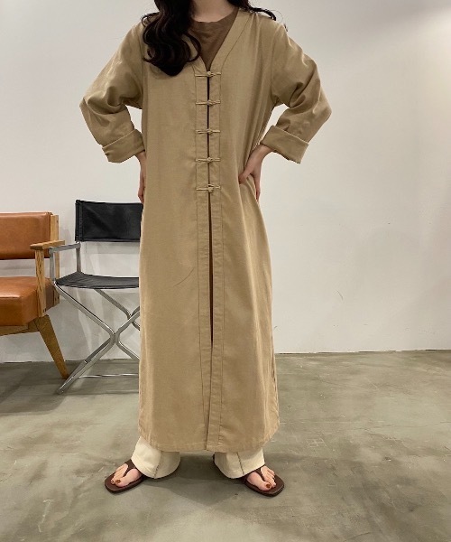 lawgy(ラウジー)の「original chinabutton op(ワンピース・レディース・ブラウン/ベージュ・FREE)」の11枚目の写真