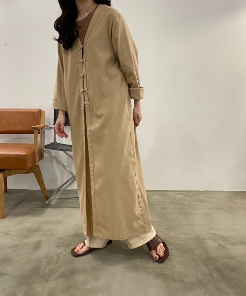 lawgy(ラウジー)の「original chinabutton op(ワンピース・レディース・ブラウン/ベージュ・FREE)」の12枚目の写真