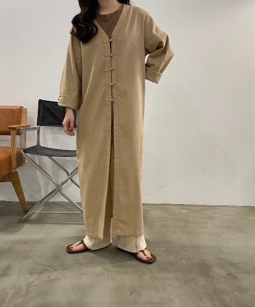 lawgy(ラウジー)の「original chinabutton op(ワンピース・レディース・ブラウン/ベージュ・FREE)」の15枚目の写真