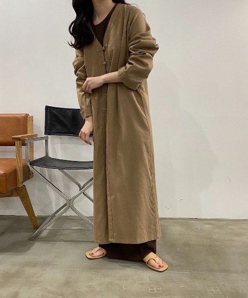 lawgy(ラウジー)の「original chinabutton op(ワンピース・レディース・ブラウン/ベージュ・FREE)」の21枚目の写真