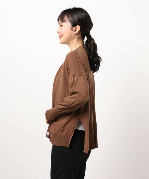 ottilie（オティーリエ）の「コットンニットカーディガン（カーディガン/ボレロ・レディース・レッド/ブラウン・FREE）」の3枚目の写真