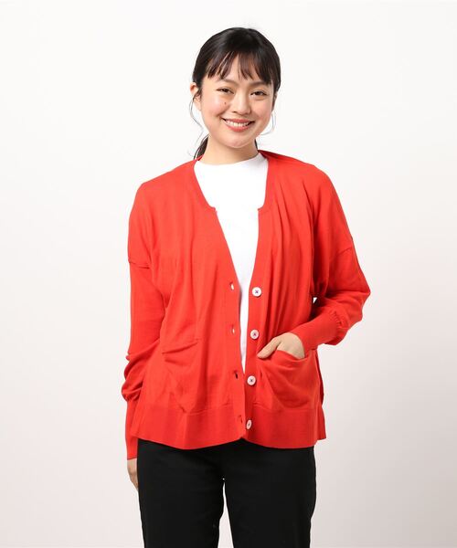 ottilie（オティーリエ）の「コットンニットカーディガン（カーディガン/ボレロ・レディース・レッド/ブラウン・FREE）」の5枚目の写真