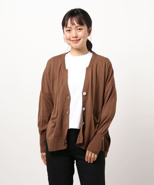 ottilie（オティーリエ）の「コットンニットカーディガン（カーディガン/ボレロ・レディース・レッド/ブラウン・FREE）」の6枚目の写真