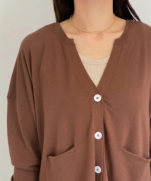 ottilie（オティーリエ）の「コットンニットカーディガン（カーディガン/ボレロ・レディース・レッド/ブラウン・FREE）」の21枚目の写真