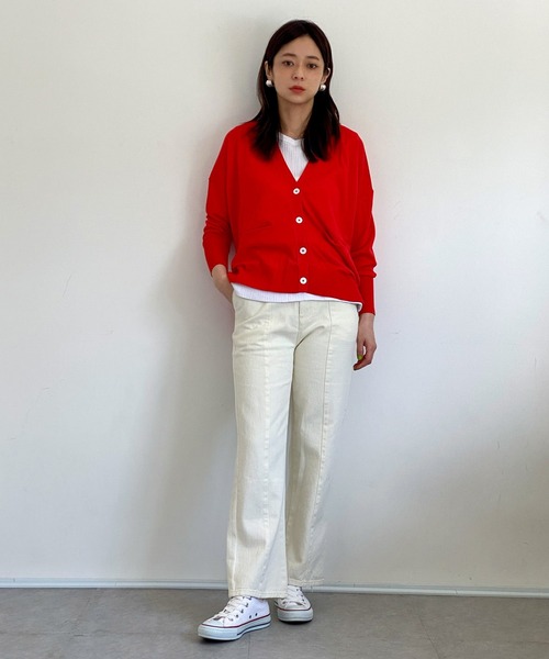 ottilie（オティーリエ）の「コットンニットカーディガン（カーディガン/ボレロ・レディース・レッド/ブラウン・FREE）」の11枚目の写真
