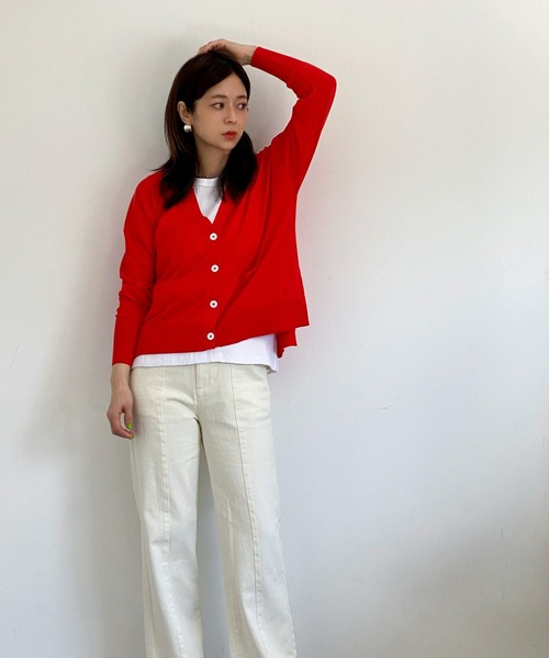 ottilie（オティーリエ）の「コットンニットカーディガン（カーディガン/ボレロ・レディース・レッド/ブラウン・FREE）」の10枚目の写真