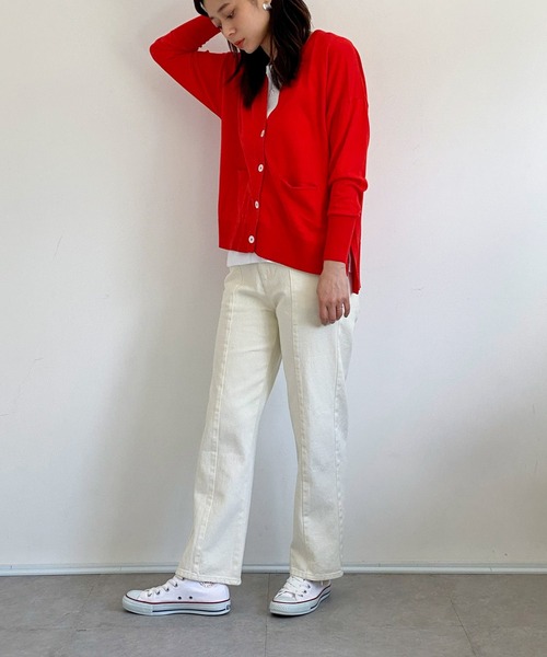 ottilie（オティーリエ）の「コットンニットカーディガン（カーディガン/ボレロ・レディース・レッド/ブラウン・FREE）」の9枚目の写真