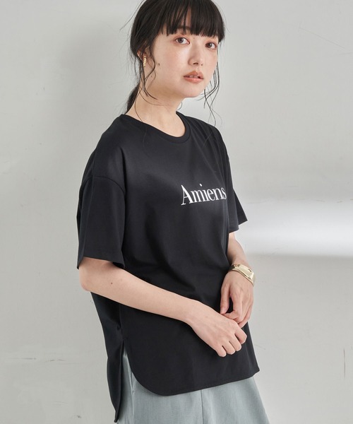 earth music&ecology（アースミュージックアンドエコロジー）の「Amiens BIGTシャツ ＊（Tシャツ/カットソー・レディース・ピンク/ライトベージュ/ブラック/ミント/アイボリー/モカ・FREE）」の2枚目の写真