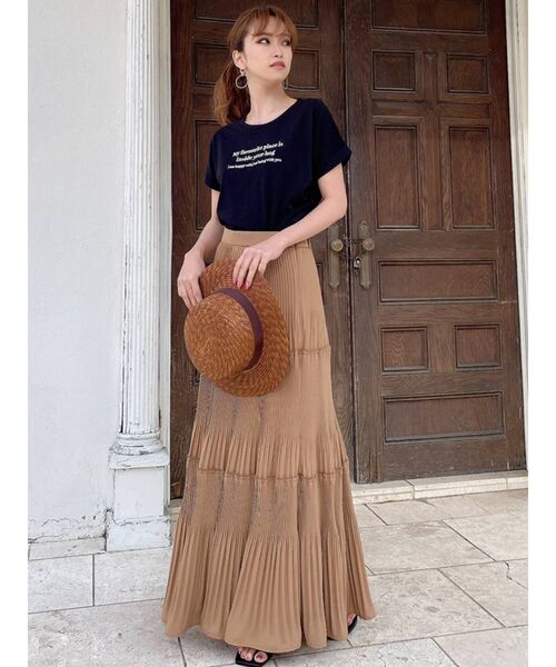 RESEXXY（リゼクシー）の「エンブロイダリーロゴTシャツ（Tシャツ/カットソー・レディース・ブラック/ベージュ/オフホワイト/オレンジ・FREE）」の15枚目の写真