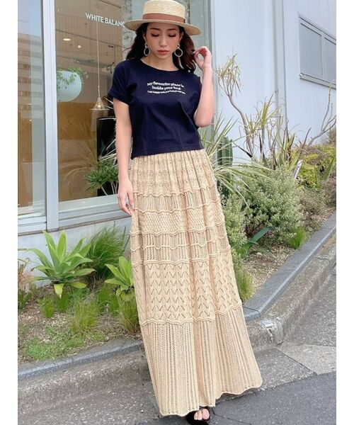 RESEXXY（リゼクシー）の「エンブロイダリーロゴTシャツ（Tシャツ/カットソー・レディース・ブラック/ベージュ/オフホワイト/オレンジ・FREE）」の8枚目の写真