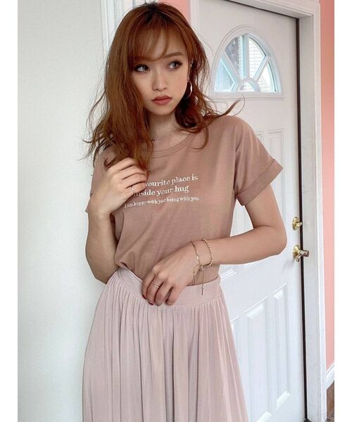 RESEXXY（リゼクシー）の「エンブロイダリーロゴTシャツ（Tシャツ/カットソー・レディース・ブラック/ベージュ/オフホワイト/オレンジ・FREE）」の13枚目の写真