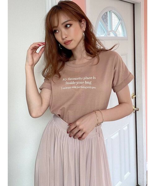 RESEXXY（リゼクシー）の「エンブロイダリーロゴTシャツ（Tシャツ/カットソー・レディース・ブラック/ベージュ/オフホワイト/オレンジ・FREE）」の18枚目の写真