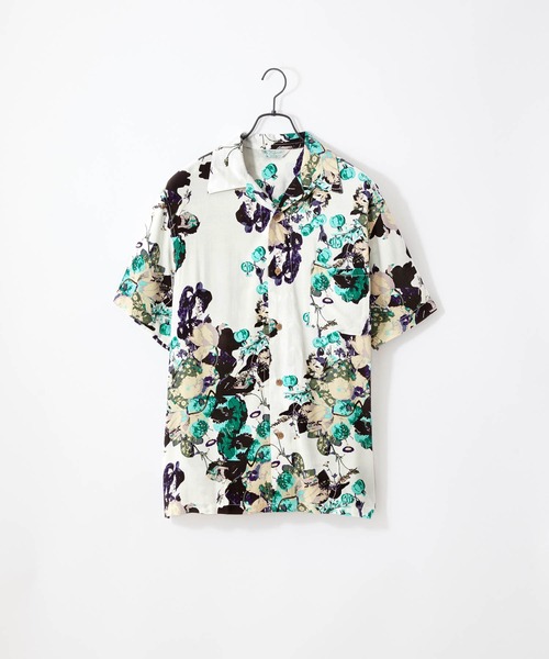 Craft Nicholson（クラフトニコルソン）の「ルーズ レーヨン半袖アロハシャツ（シャツ/ブラウス・メンズ・ホワイト系その他/ホワイト系その他7/ベージュ/ブラック系その他5/グレー系その他/ブルー系その他2/ブラック系その他/ブルー系その他/ブルー/ベージュ系その他/ホワイト系その他6/ブルー系その他3/ライトカーキ/ホワイト系その他4/ホワイト/ブルー系その他5/ブラック系その他7/ホワイト系その他3/ブラック系その他6/ブラック/ブルー系その他4/ブラック系その他2/その他/ホワイト系その他2/ブラック系その他4/グレー/ホワイト系その他5/ブラック系その他3/ベージュ系その他2/ホワイト系1/ホワイト系/ブルー系その他6/ネイビー/チャコールグレー/グレー系1/ホワイト系2/ブラック系1/ブラック系/ブルー系/ミント/ブラック系2/サックスブルー・XL/M/L）」の12枚目の写真