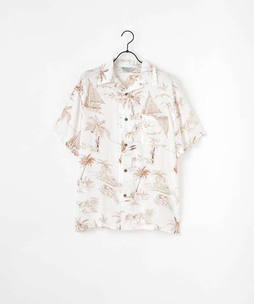 Craft Nicholson（クラフトニコルソン）の「ルーズ レーヨン半袖アロハシャツ（シャツ/ブラウス・メンズ・ホワイト系その他/ホワイト系その他7/ベージュ/ブラック系その他5/グレー系その他/ブルー系その他2/ブラック系その他/ブルー系その他/ブルー/ベージュ系その他/ホワイト系その他6/ブルー系その他3/ライトカーキ/ホワイト系その他4/ホワイト/ブルー系その他5/ブラック系その他7/ホワイト系その他3/ブラック系その他6/ブラック/ブルー系その他4/ブラック系その他2/その他/ホワイト系その他2/ブラック系その他4/グレー/ホワイト系その他5/ブラック系その他3/ベージュ系その他2/ホワイト系1/ホワイト系/ブルー系その他6/ネイビー/チャコールグレー/グレー系1/ホワイト系2/ブラック系1/ブラック系/ブルー系/ミント/ブラック系2/サックスブルー・XL/M/L）」の5枚目の写真