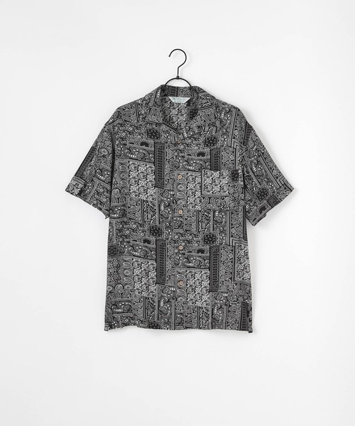 Craft Nicholson（クラフトニコルソン）の「ルーズ レーヨン半袖アロハシャツ（シャツ/ブラウス・メンズ・ホワイト系その他/ホワイト系その他7/ベージュ/ブラック系その他5/グレー系その他/ブルー系その他2/ブラック系その他/ブルー系その他/ブルー/ベージュ系その他/ホワイト系その他6/ブルー系その他3/ライトカーキ/ホワイト系その他4/ホワイト/ブルー系その他5/ブラック系その他7/ホワイト系その他3/ブラック系その他6/ブラック/ブルー系その他4/ブラック系その他2/その他/ホワイト系その他2/ブラック系その他4/グレー/ホワイト系その他5/ブラック系その他3/ベージュ系その他2/ホワイト系1/ホワイト系/ブルー系その他6/ネイビー/チャコールグレー/グレー系1/ホワイト系2/ブラック系1/ブラック系/ブルー系/ミント/ブラック系2/サックスブルー・XL/M/L）」の19枚目の写真