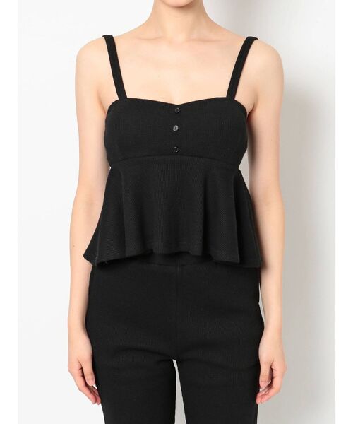 GYDA（ジェイダ）の「【SETUP着用可】2WAYワッフルペプラムビスチェ（タンクトップ・レディース・アイボリー/ブラック/ベージュ・FREE）」の20枚目の写真